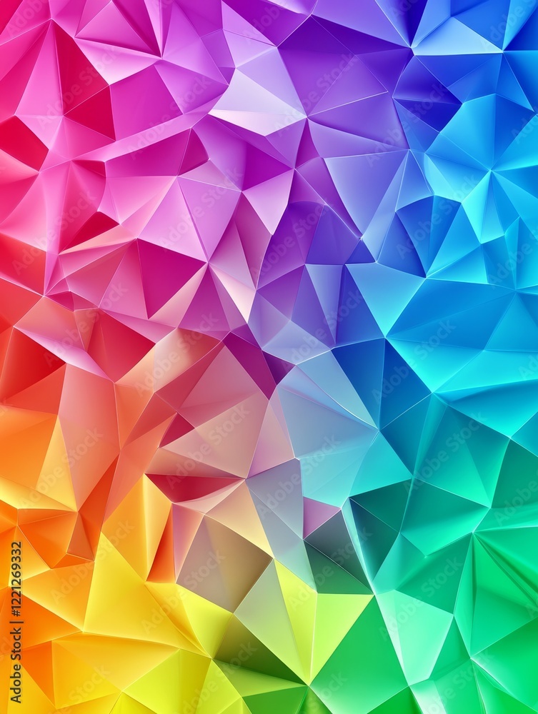 Rainbow Geometric Abstract Background - Vibrant rainbow colored abstract background with a low poly geometric design. Ideal for websites, presentations, and digital art. Rainbow Geometric Abstract Background - Vibrant rainbow colored abstract background with a low poly geometric design. Ideal for websites, presentations, and digital art.