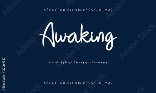 Hardest Brush Font. Hand Lettering Sketch Font. Vector Alphabet