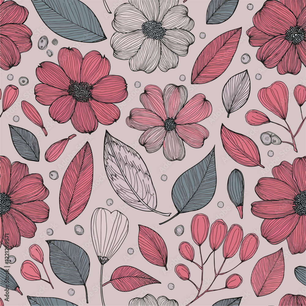 Fototapeta premium seamless floral pattern