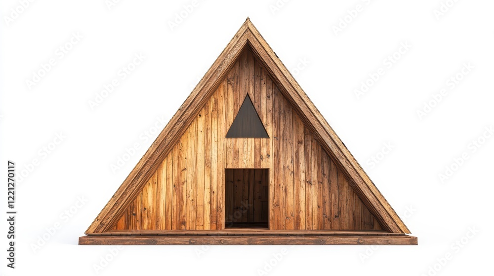 A-Frame Wooden House on White Background A-Frame Wooden House on White Background