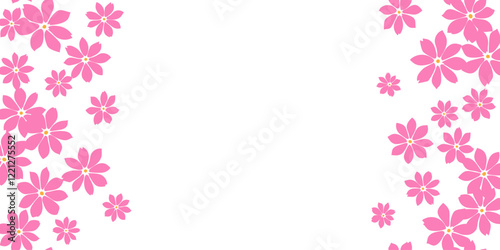 Pink floral template for wedding invitation, birthday and Mothers Day cards, flyer, poster, banner, brochure