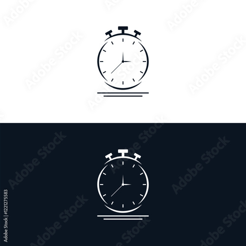 Fast time logo, stop watch speed concept, quick delivery, express and urgent services, deadline and delay, vector line icon
