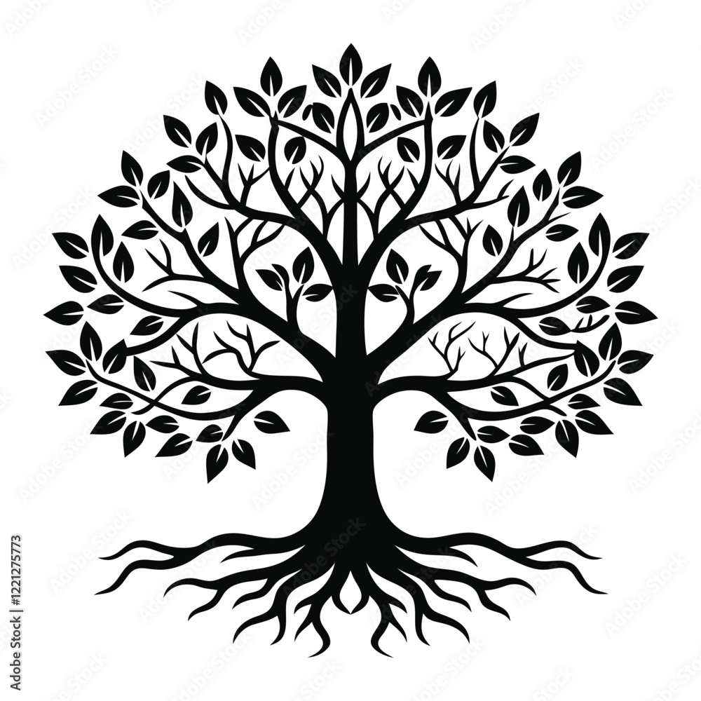 Fototapeta premium Tree of life illustrations stylized silhouettes