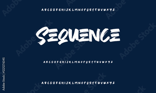 Hardest Brush Font. Hand Lettering Sketch Font. Vector Alphabet