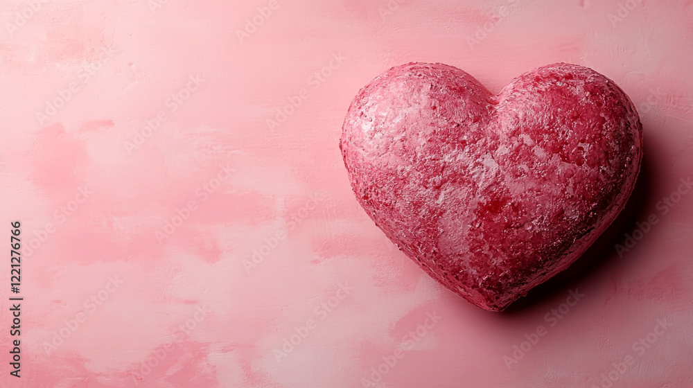 Obraz premium A pink heart sits on a pink background.