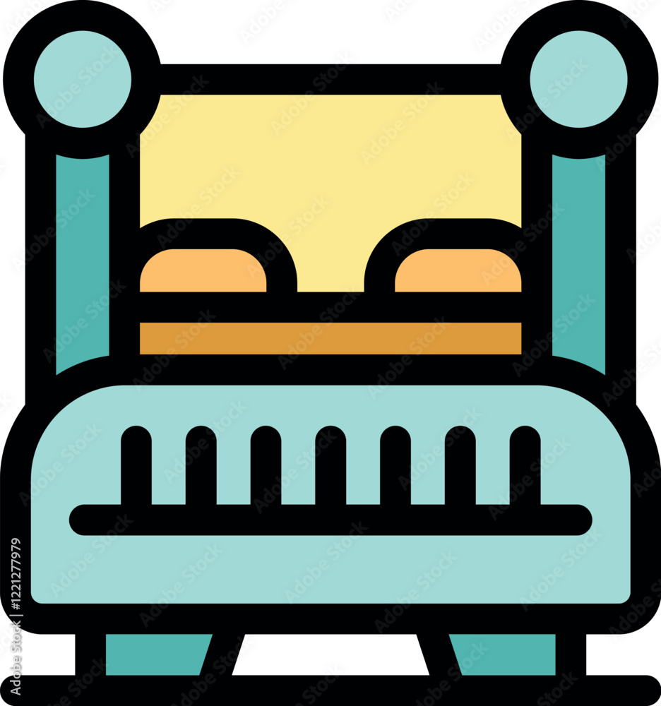 Cozy double bed with pillows and blanket creating a welcoming atmosphere for a restful night's sleep Cozy double bed with pillows and blanket creating a welcoming atmosphere for a restful night's sleep