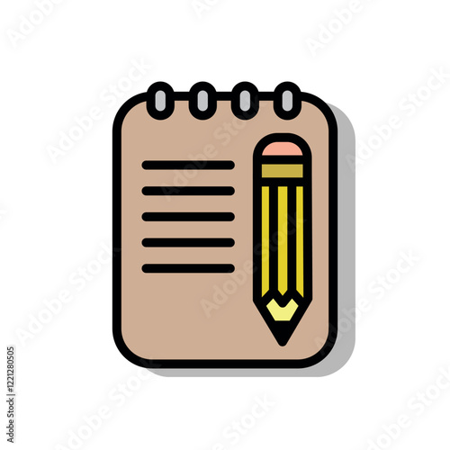 Notepad and pencil icon design, paper, page, taking notes