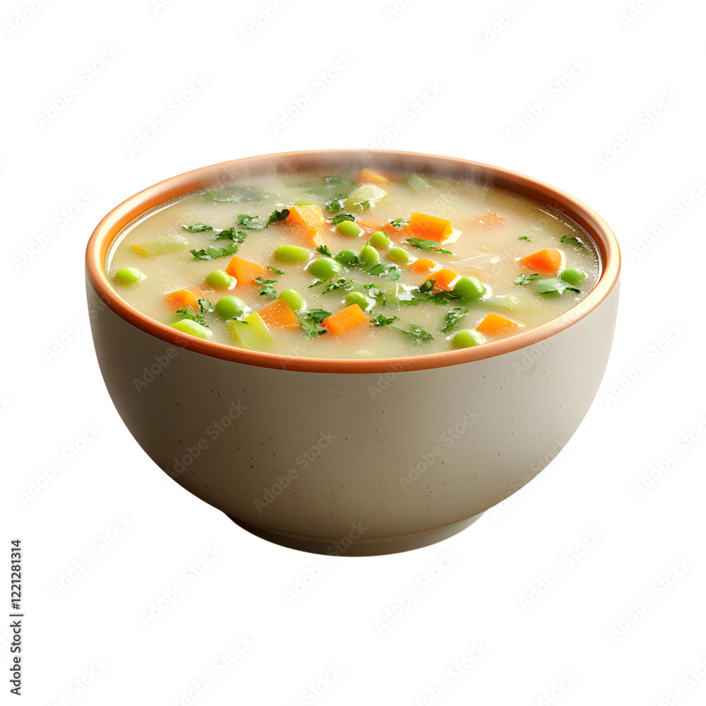Fluffy 3D Cartoon Bowl of Steaming Soup Isolated on Transparent Background Fluffy 3D Cartoon Bowl of Steaming Soup Isolated on Transparent Background