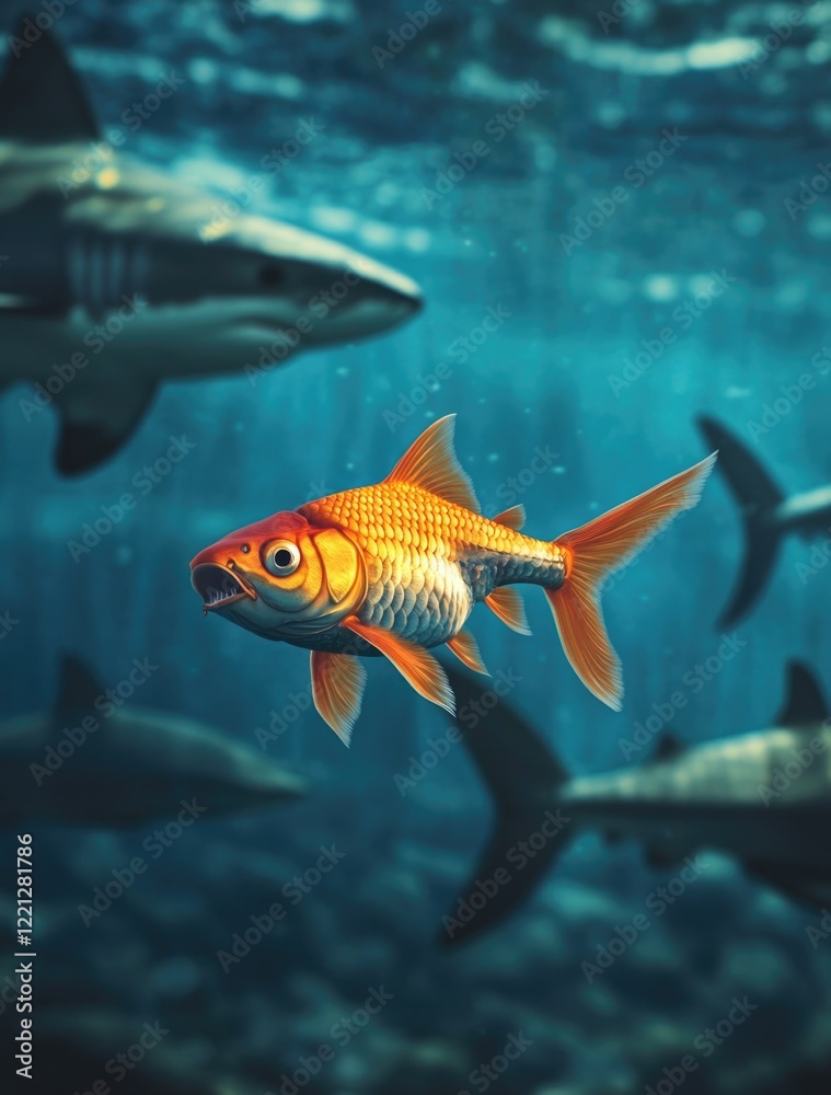 Naklejka premium Vivid Aquatic Life