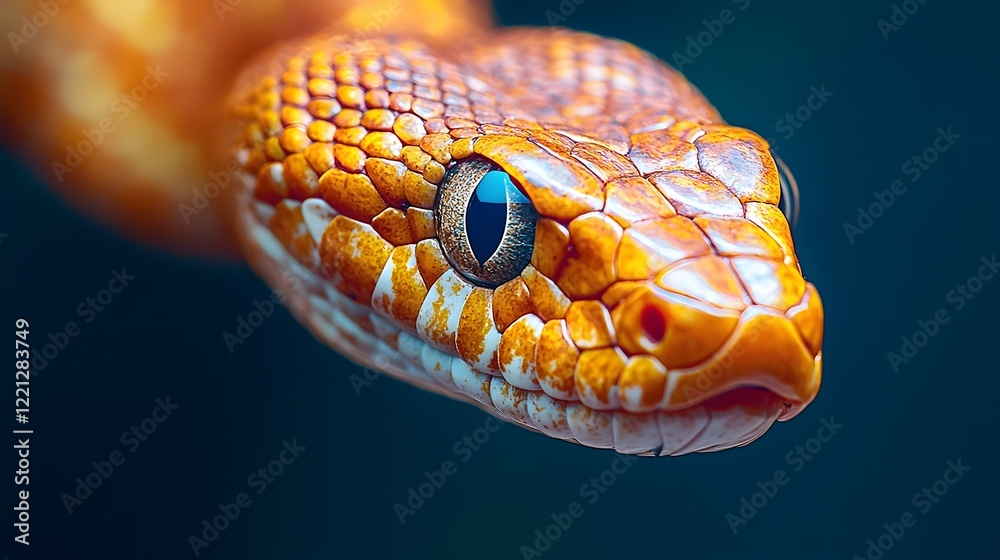 Obraz premium Vibrant Corn Snake Coiled on Wooden Branch in Natural Habitat