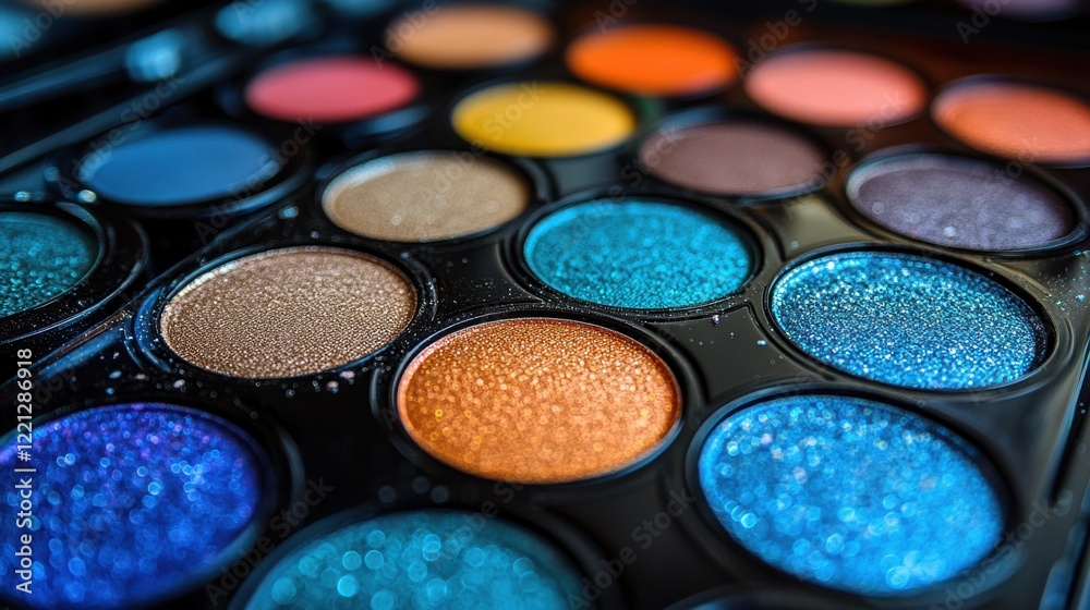 Colorful Eyeshadow Palette with Vibrant Shades and Textures Colorful Eyeshadow Palette with Vibrant Shades and Textures