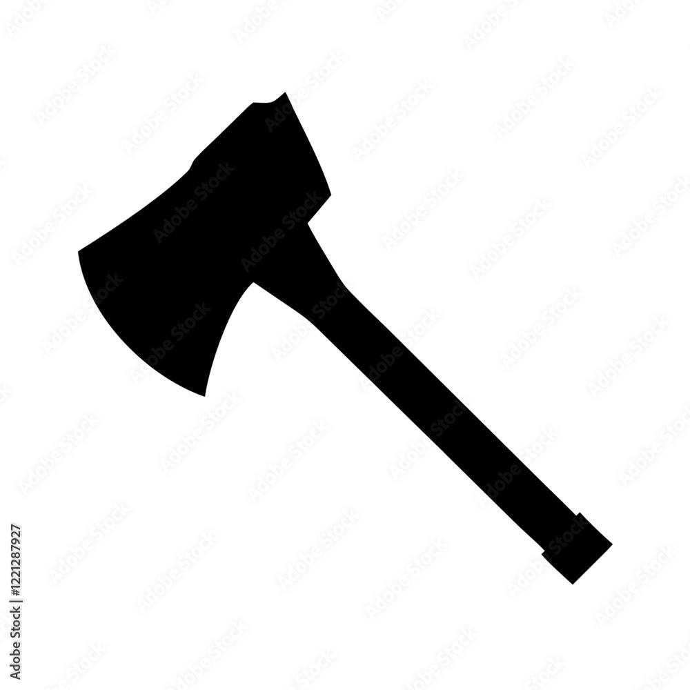 Simple, bold silhouette of an axe, suitable for various design projects. Simple, bold silhouette of an axe, suitable for various design projects.