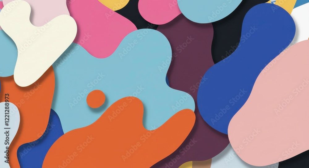 Abstract Color Splatters: An eye-catching composition of overlapping, irregularly shaped splashes of vibrant colors, offering a playful and modern visual experience. Abstract Color Splatters: An eye-catching composition of overlapping, irregularly shaped splashes of vibrant colors, offering a playful and modern visual experience.