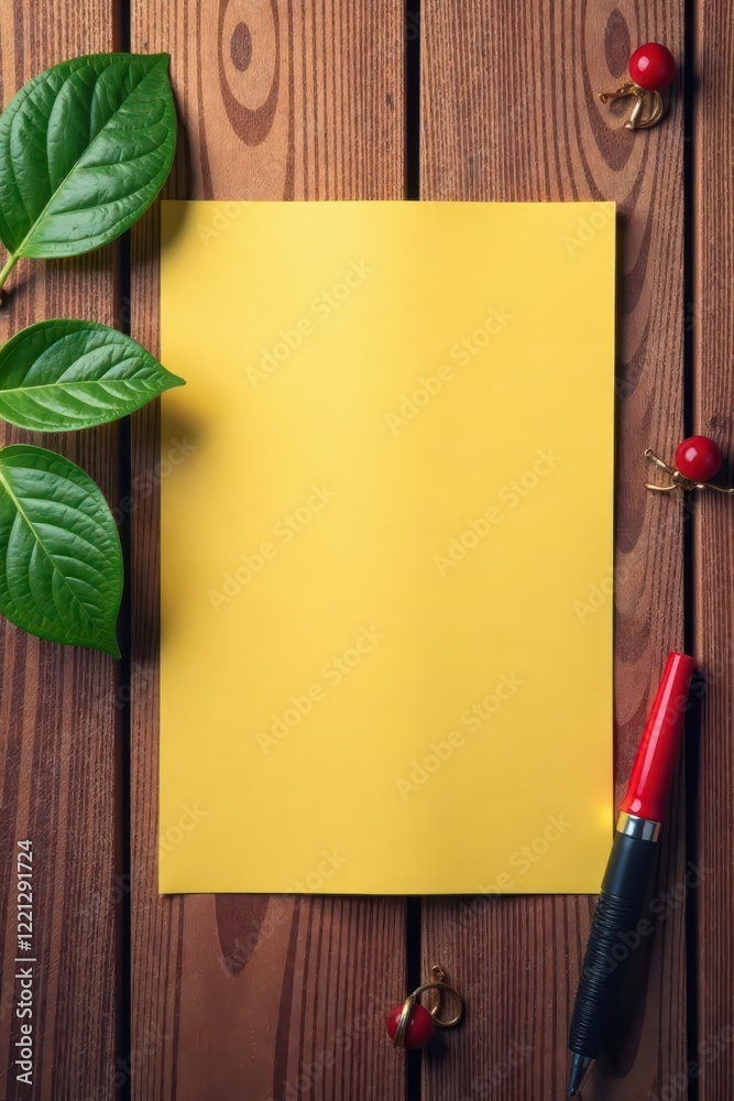 Single flyer mockup on textured wood background, template, texture, leaflet Single flyer mockup on textured wood background, template, texture, leaflet