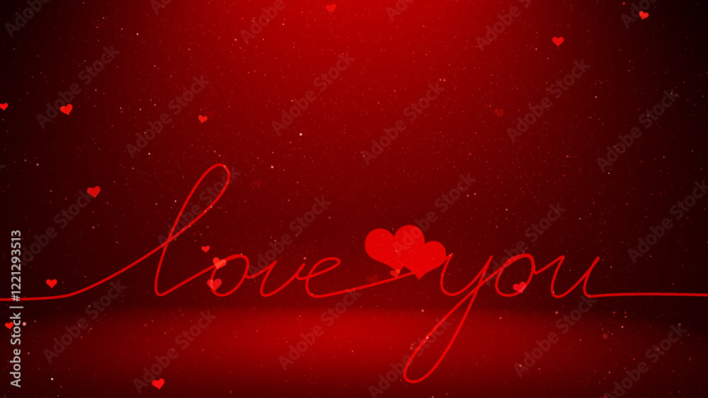 Love you word on red background illustration. Love you word on red background illustration.