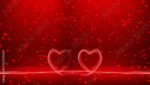 Two heart shapes background illustration.