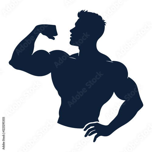 Flex Power body builder vector