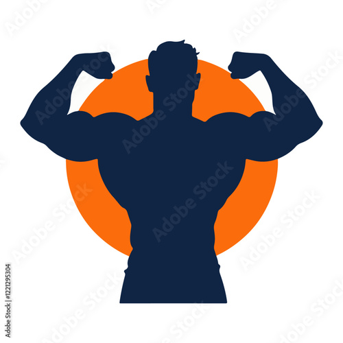 Flex Power body builder vector