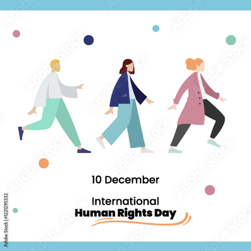 White and Blue Simple Illustration International Human Rights Day Instagram Post