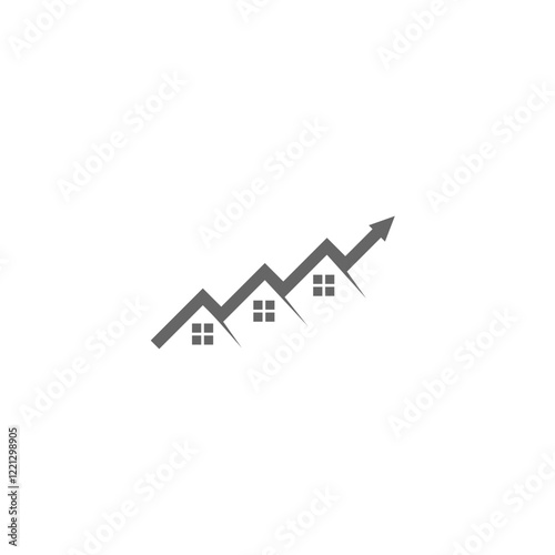 Profit house sale icon isolated on white background