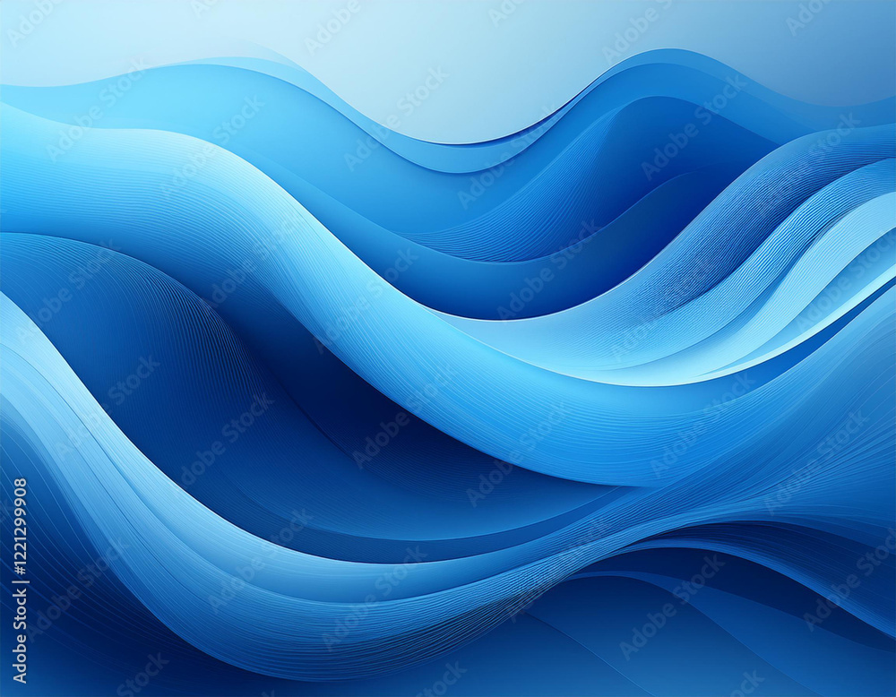 Obraz premium soft abstract blue waves in minimal gradient design