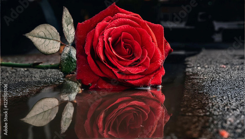 Rosa rossa, bellissimo fiore astratto