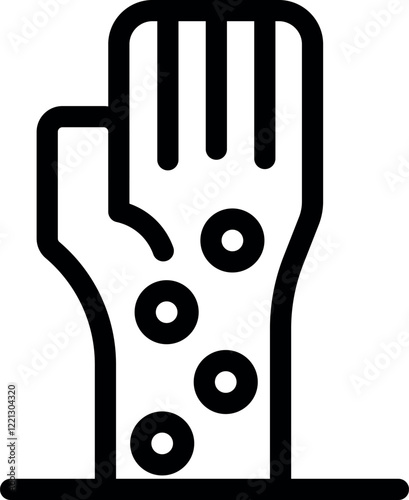 Monkeypox virus causing blisters on hand, monkeypox infection symbol