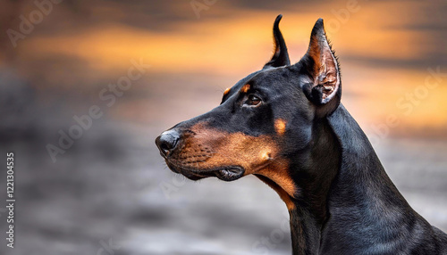 Pies doberman, portret