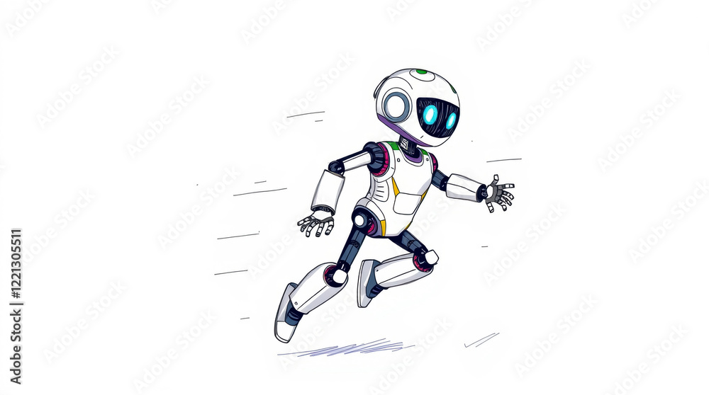 Fototapeta premium Fast Running Robot