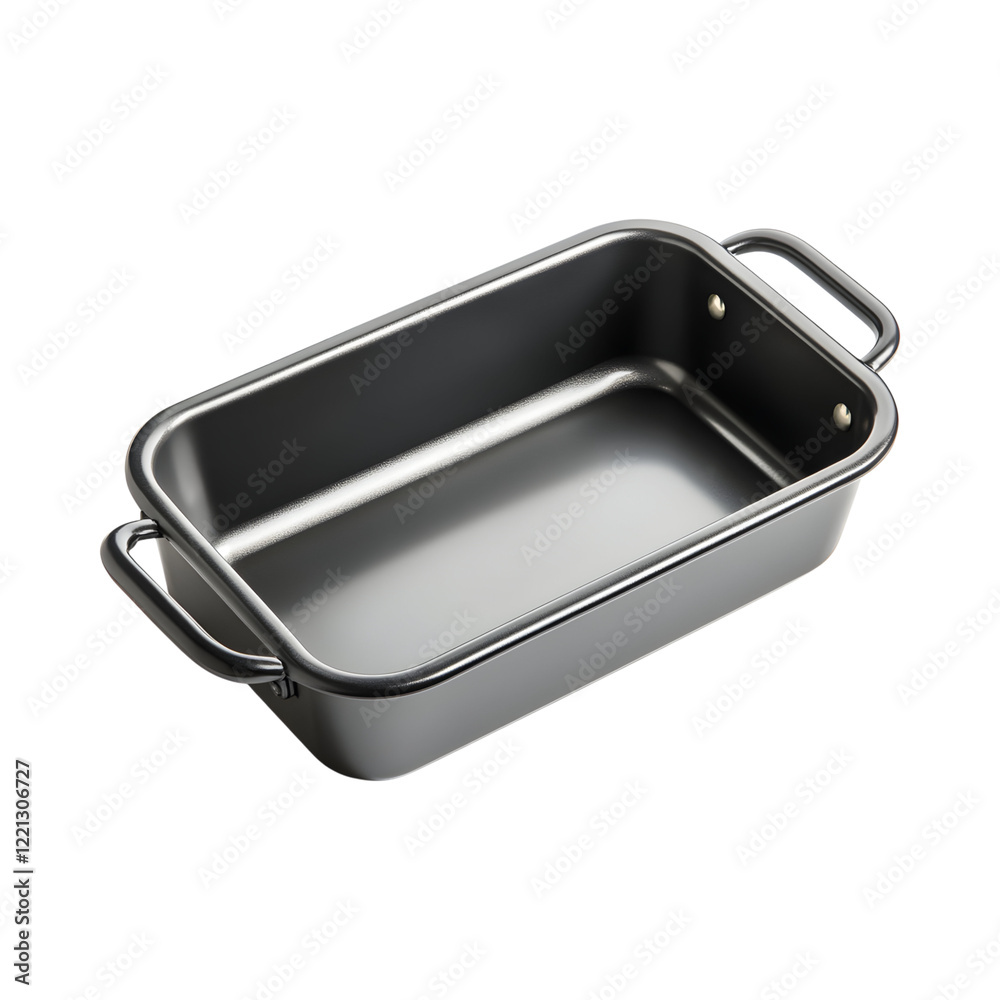 Stylish Non-Stick Loaf Pan with Polished Finish Isolated on Transparent Background Stylish Non-Stick Loaf Pan with Polished Finish Isolated on Transparent Background