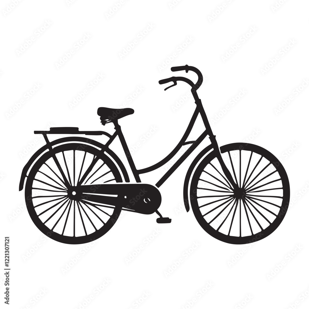 Fototapeta premium Classic Bicycle Silhouette Vector Illustration Art