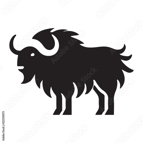 Musk Ox Silhouette Vector Illustration for Designs