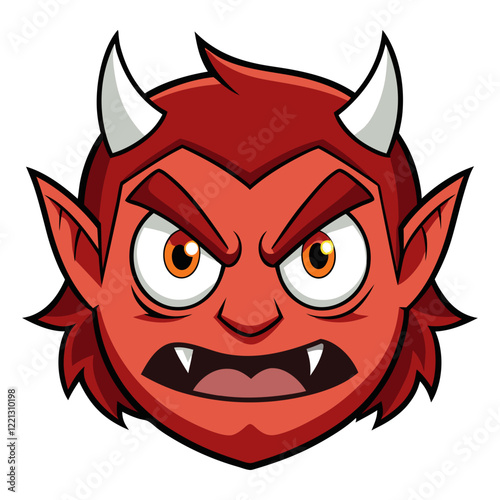 red devil face vector on white background 