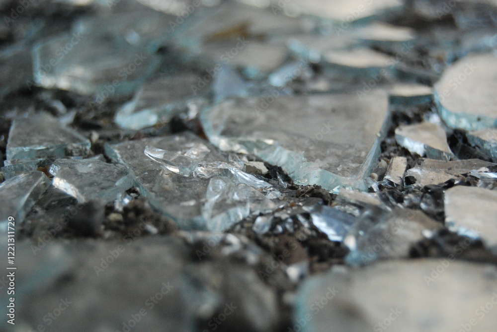 Broken glass of different colors Broken glass of different colors