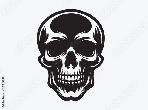 "Stylized Skull Vector Design for Bold Graphic Art Unique Skull Illustration for Tattoo, Apparel, and Creative Digital Projects"