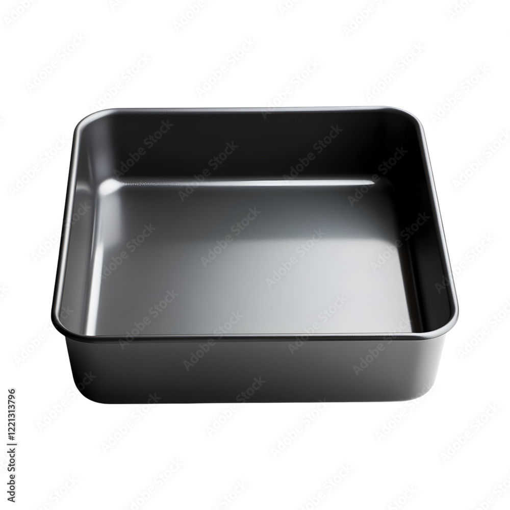 Modern Square Cake Pan with Non-Stick Coating Isolated on Transparent Background Modern Square Cake Pan with Non-Stick Coating Isolated on Transparent Background