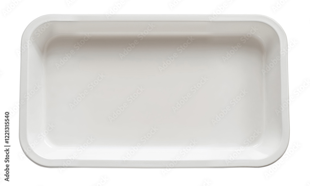 Empty white plastic food container on white background Empty white plastic food container on white background