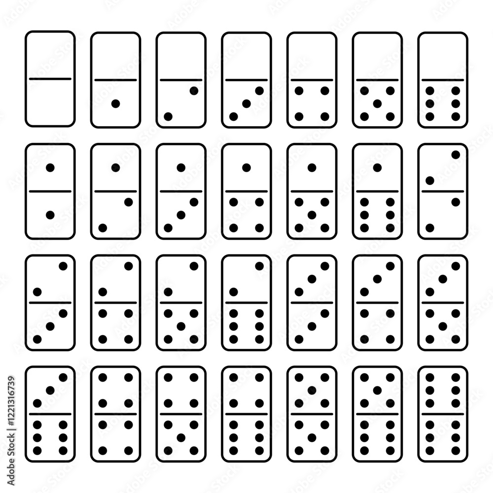 Domino set isolated on white background Domino set isolated on white background
