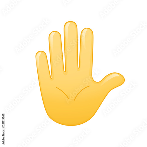 Raised hand emoji vector illustration. Hand with Fingers Splayed Gesture Emoticon. Emoticon showing deny or refuse hand