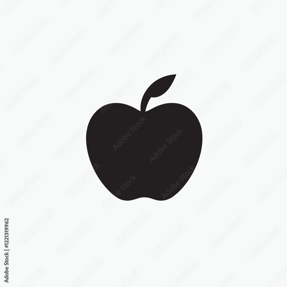 Minimalistic Black Apple Silhouette Icon Design Minimalistic Black Apple Silhouette Icon Design