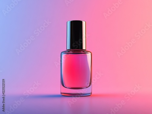 Stunning Gradient Nail Polish Bottle on Vibrant Color Background