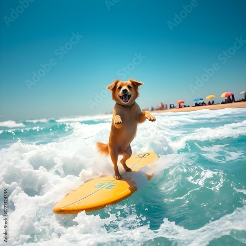 surfing dog