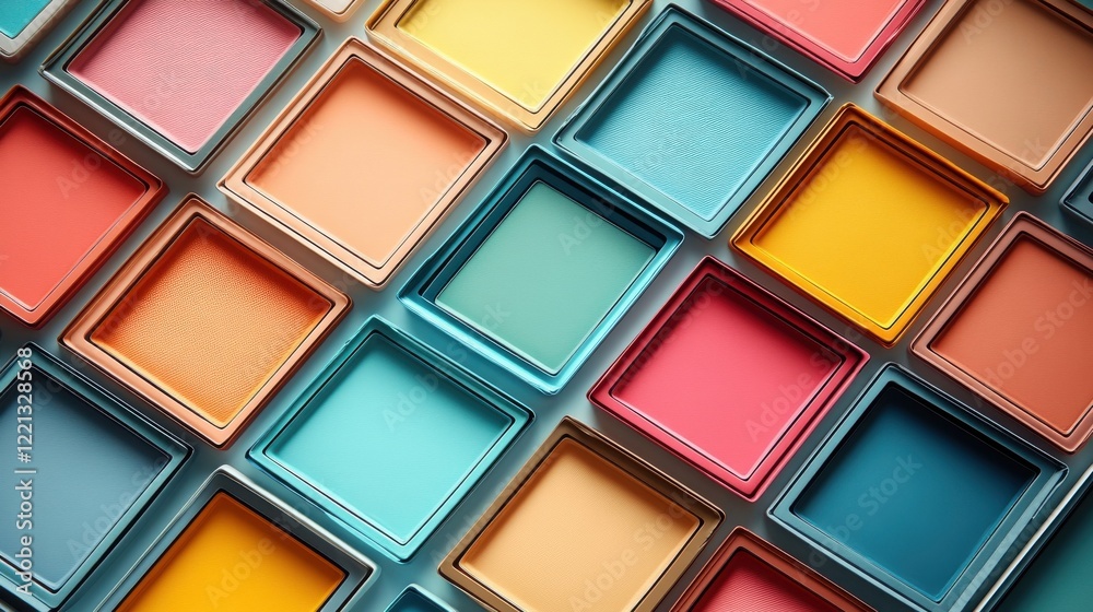 Vibrant Square Color Palette in Rows with Vivid Shades and Hues Vibrant Square Color Palette in Rows with Vivid Shades and Hues