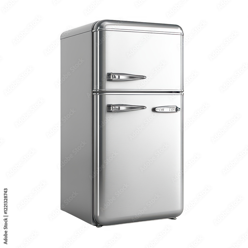 Modern Generic Silver Refrigerator Isolated on Transparent Background Modern Generic Silver Refrigerator Isolated on Transparent Background
