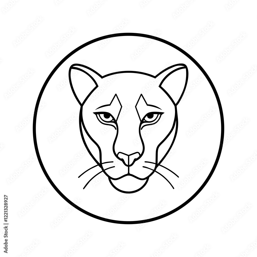 Mascot logo icon of a panther/tiger head vector illustration on white background Mascot logo icon of a panther/tiger head vector illustration on white background