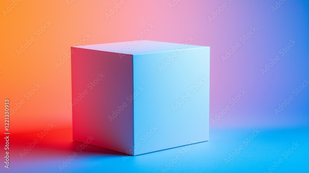 Minimalist cube against gradient background Minimalist cube against gradient background