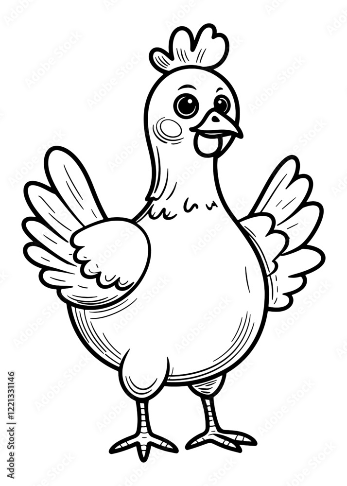 hen outline illustration, isolated on white background, top view.Farm Chicken Art.Minimalist Chicken Outline Design Illustration. hen outline illustration, isolated on white background, top view.Farm Chicken Art.Minimalist Chicken Outline Design Illustration.