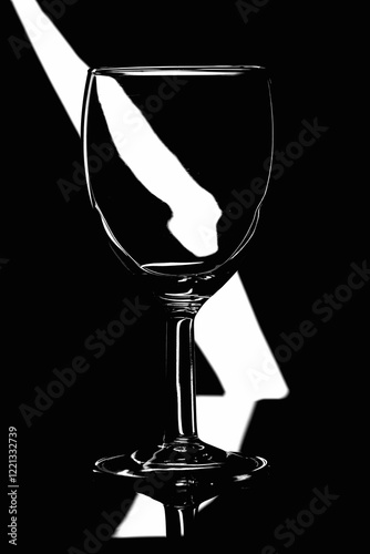 wine glass photography behind a solid background. Glass outline photography Glassware Photography