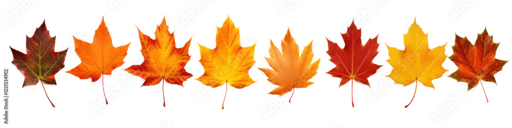 A set of autumn leaves Isolated on a transparent background A set of autumn leaves Isolated on a transparent background