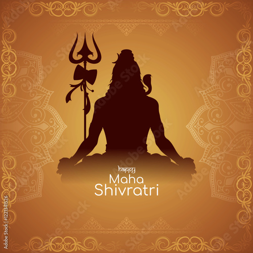 Happy Maha Shivratri Indian cultural festival greeting background